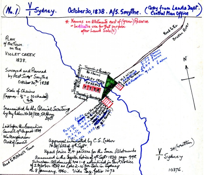 Copy of early plan Violet Town Photograph Gallery