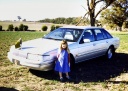 Renee in front of Governor McGarvie's Car Earlston