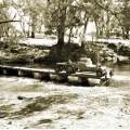 Taking a load of hay across Harris Bridge, Broken River Upotipotpon. 1960s